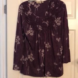 Purple knit top with front detail